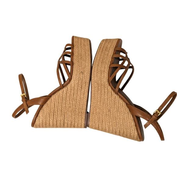 $320 Reiss Elle Espadrille Platform Wedge Sandals Women's Tan size US9.5 EU40 - Picture 8 of 10